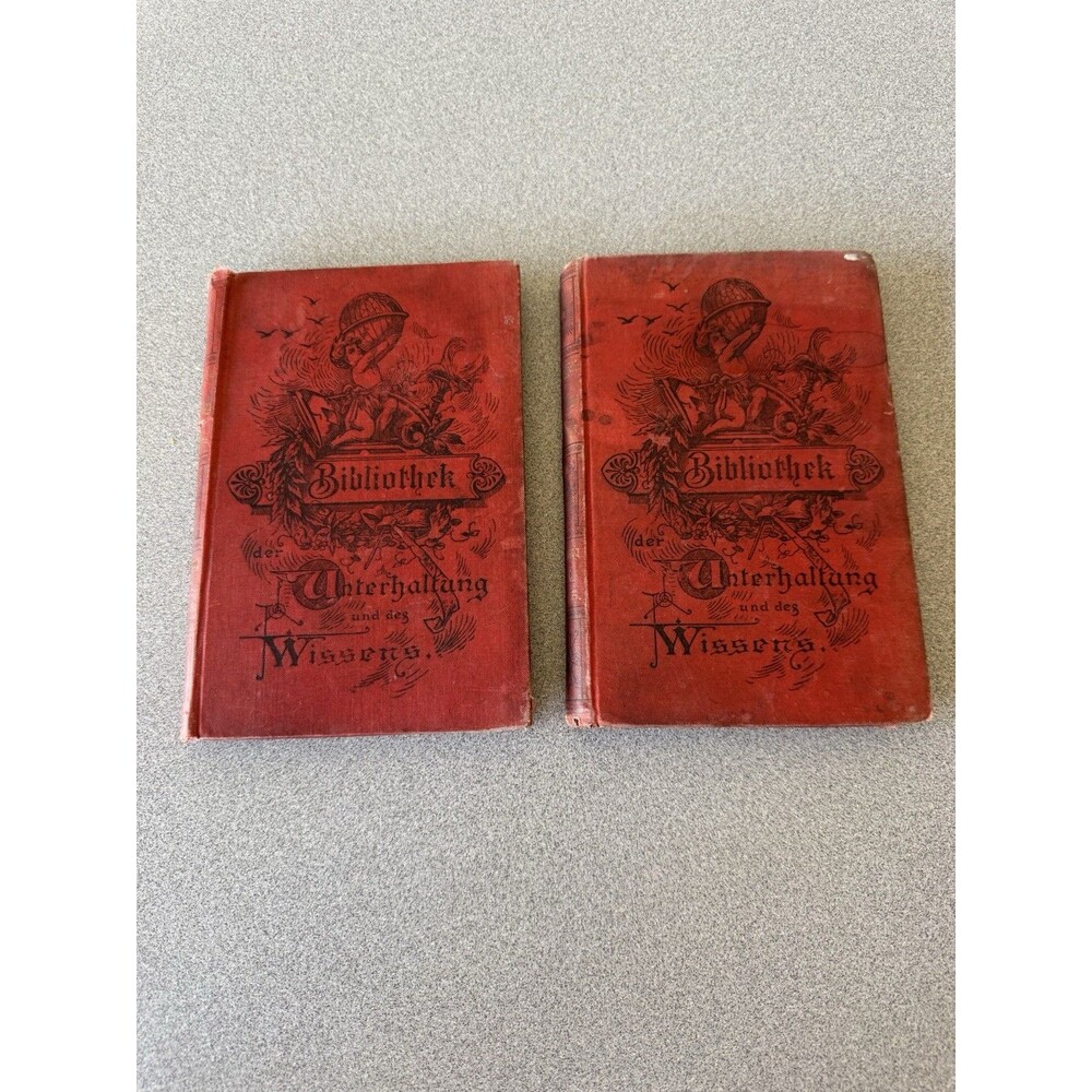 Antique 1900 German Bibliothek der Unterhaltung und des Wissens 2 Volume Set